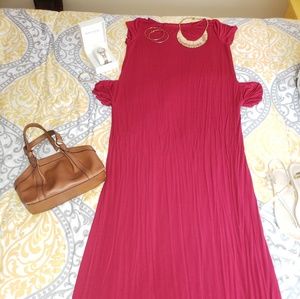 Red Shirt Maxi with Pockets